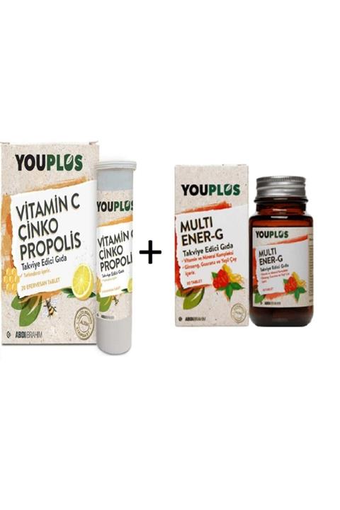 Youplus Vitamin C 20 Efervesan Tablet + Multi Ener-g 30 Tablet