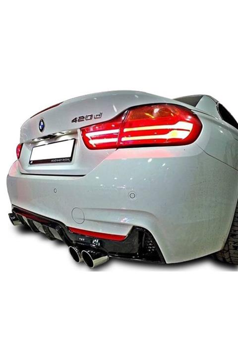 ps dizayn Bmw 4 Serisi F32 F33 F36 M-perfomance Sağ-sol Cift Cıkış Arka Tampon Eki - Difüzör (plastik)