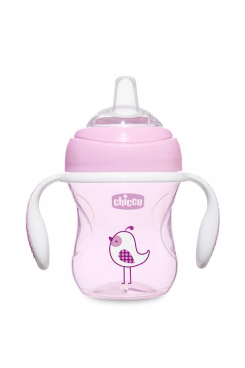 Chicco ® Yumuşak Uçlu Geçiş Alıştırma Bardak Suluk 4 Ay Pembe