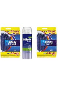 Gillette Blue2 Normal Tıraş Bıçağı 20'li Poşet X 2 Adet +gıllette Sensıtıve Tras Kopugu 250 Ml