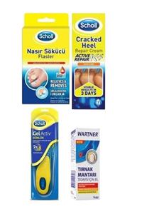 Scholl Nasır Disk Ve Bandından Oluşan Flaster+erkeklere Özel Tabanlık+topuk Kremi +wartner Mantar Jeli