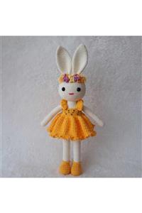 OYUNCAKPARK Sarı Renk Çiçekli Tavşan Amigurumi Organik Oyuncak