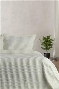 Merinos Modern Line 3 Parça Battaniye Seti - Ekru (kutlu Çeyizlik)