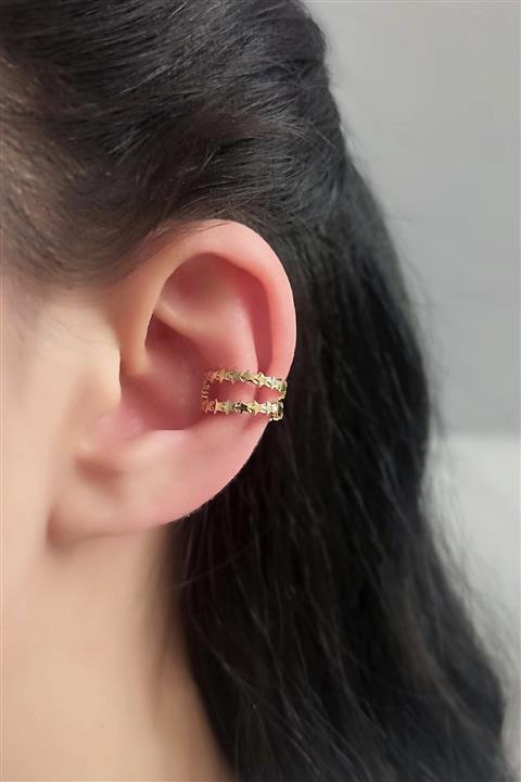 Çlk Accessories Kadın Tekli Iki Sıra Yıldız Ear Cuff /kıkırdak Küpe Trküpe3781 B31753