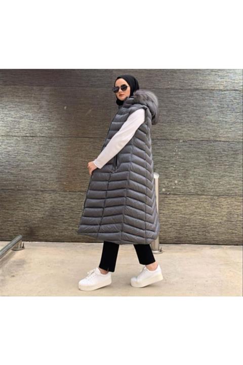 MaviMoure Bayan Uzun Şişme Yelek