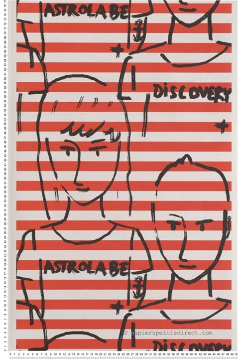 BAŞYAPI DİZAYN Karikatür Desenli Kırmızı Ithal Duvar Kağıdı 36100610 (5m²)