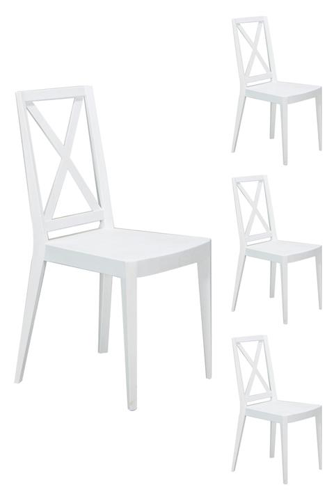 SANDALİE 4 Adet Fiona Beyaz Sandalye / Balkon-bahçe-mutfak