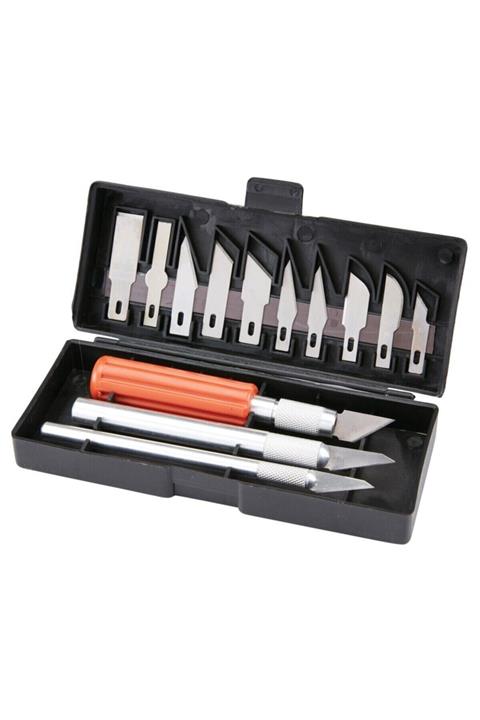 mrtbilisim 16 Parça Neşter Seti Hobi Oyma Şekil Verme 13 Bıçak Neşter Takımı