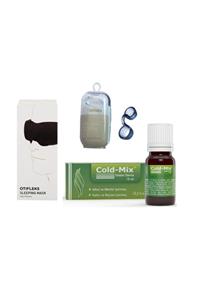 OTİFLEKS Horlama Giderici (Large)+Uyku Maskesi +Burun Tıkanıklığı İçin Rahatlatıcı Damla Cold-mix 10 ml
