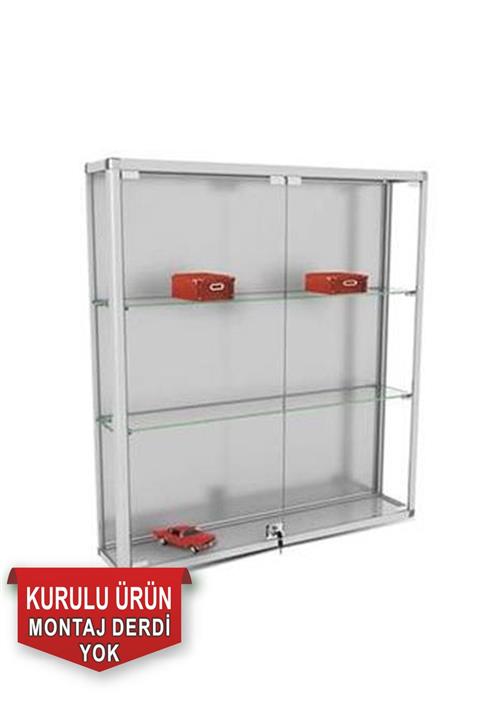 Smartad D001 Duvar Tipi Cam Vitrin - Koleksiyon Dolabı - Camlı Vitrin