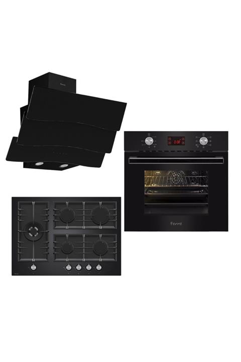 Ferre Lüks Serisi  8+1 Fonk. Turbo Digital Bütün Döküm Izg. Siyah Set  Bl135 + 8002 + D023  Bla