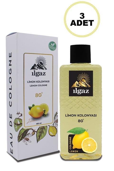 ILGAZ 400ml 80° 3’lü Elegance Limon Kolonyası