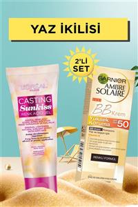 Garnier Ambre Solaire BB Koruyucu Yüz Kremi GKF50 50ML & Casting Sunkiss Renk Açıcı Jel