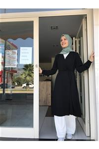 İBAY Siyah Beli Kemerli Kimono