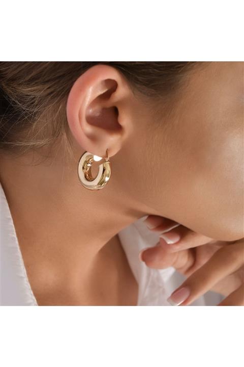 Aypa Mücevher Kalın Bombeli Altın Halka Küpe