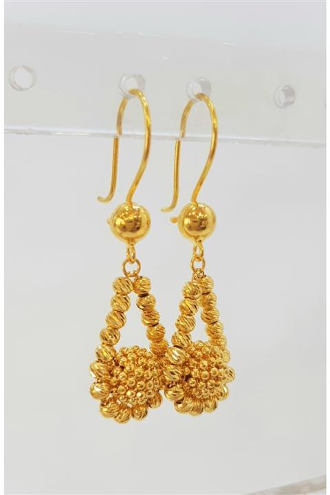 AltınAlalım Sallantılı Dorika Altın Küpe