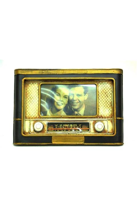Berrinstore Dekoratif Metal Çerçeve Radyo Vintage Dekoratif Ev Ofis Hediyelik