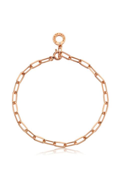 Valori Jewels Zincir, Zirkon Taşlı, Rose Gümüş Charm Bileklik