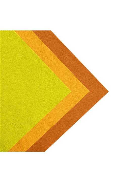 toptankece Kalın Keçe 50x50 Cm Turuncu Tonlar 3 Renk