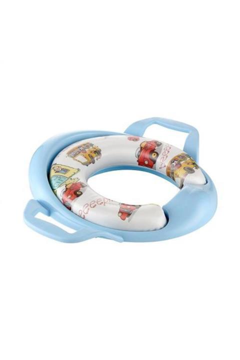 Bebibebek Lüx Süngerli Kulplu Klozet Adaptörü Mavi