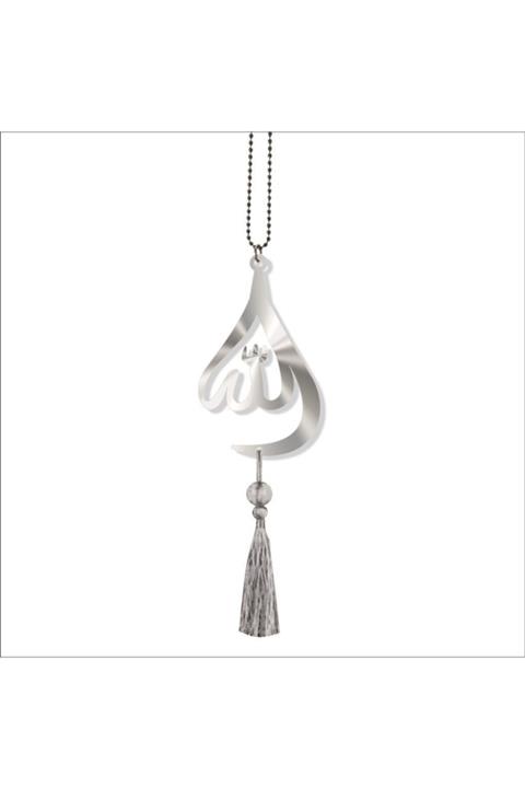 Ömr Dizayn Hediye Çift Taraflı Su Damlası Allah Pleksi Araba Dikiz Aynası Süsü Krom