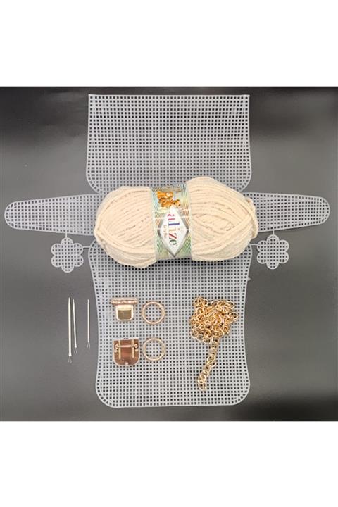 Alize Çanta Seti Softy Plus Ip, Çanta Kanvas, Misinalı Iğne, Çanta Zinciri, Tokası, Halkası