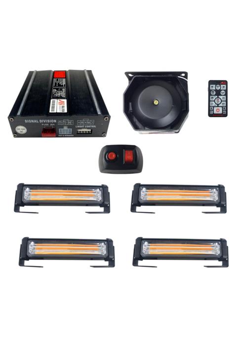 Angel Of Life 4 Flaşlı Metal Siyah Kumandalı Siren / Sssr46