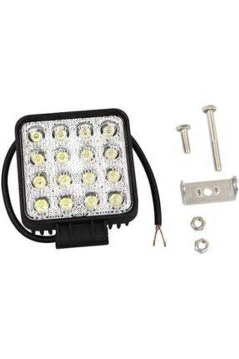Vendortuning Kare Off Road Iş Makinesi Kamyon Traktör Projektör Çalışma Ve Sis Lambası 16 Led 48 W