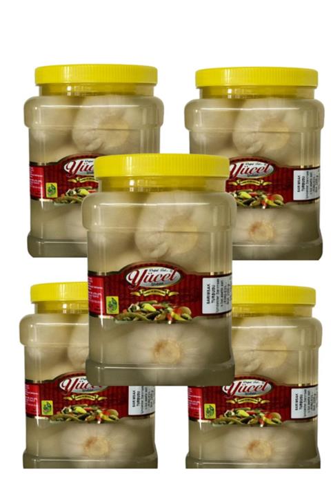 YÜCEL TURŞU VE ZEYTİNLERİ Gedelek Sarımsak Turşusu 1kg X 5 Adet
