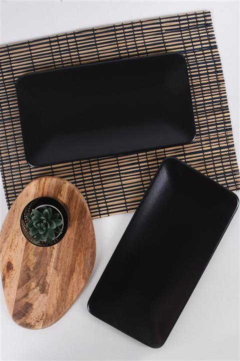 Keramika Mat Siyah Siera Kayık Tabak 33 Cm 2 Adet