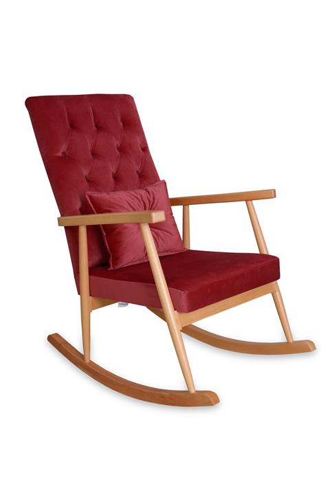 Asedia Trend Naturel Bordo Kapitoneli Sallanan Sandalye