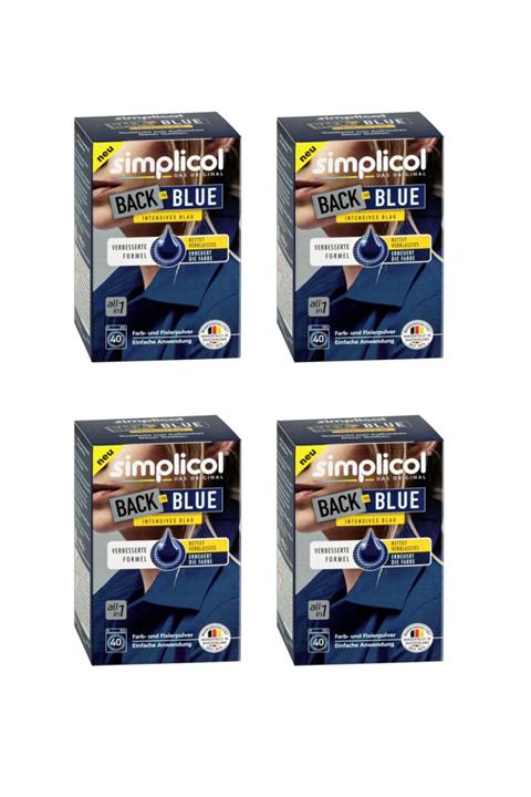 HEITMANN Mavi Simplicol Toz Tekstil Kumaş Boyası Ve Renk Tazeleme Canlandırma X 4 Paket