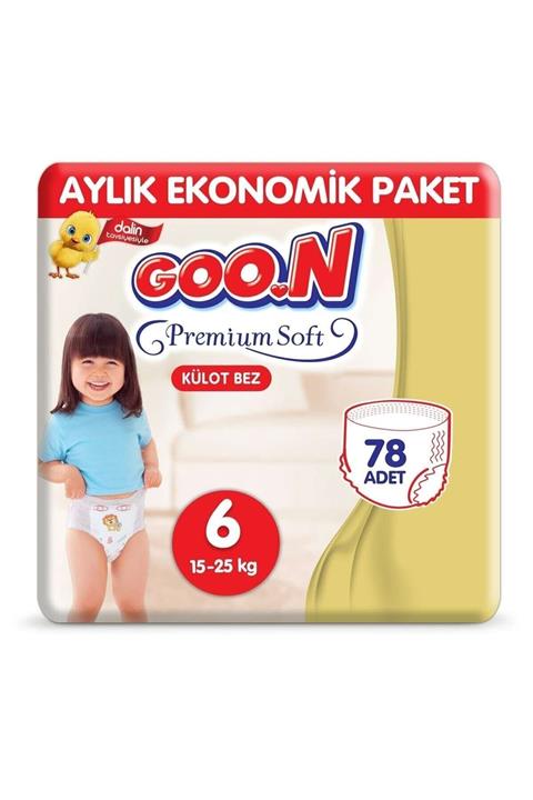 Goo.n Goon Bebek Bezi Premium Soft 6 Beden 78 Adet
