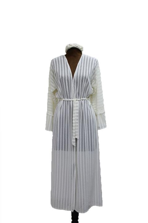 Meva Tasarım Dantel Kurtarıcı Kimono / Ekru