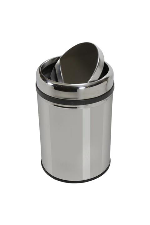 SistemTemizlik 8 Lt Pratik Kapak Çöp Kovası Paslanmaz (430 Kalite)