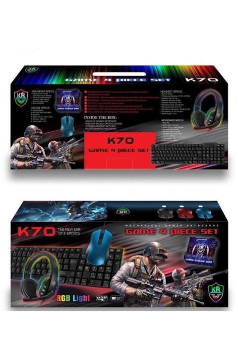 BAÇ TİCARET Game 4 Piece K70 Seti Klavye+mouse+kulaklık