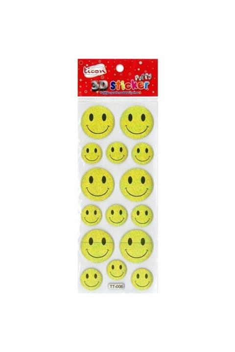 Ticon 3d-8 Gülen Yüz Şekilli-4 Puffy Sticker 177559