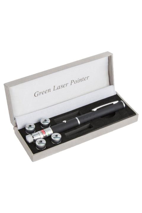 Vk&Vk 10 Km Menzilli 5 Başlıklı Pilli Yeşil Lazer