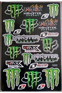 AnkaShop Monster Sticker Motosiklet Sticker Seti 1. Sınıf Renkli Baskı Kaliteli Yapışkan Motor Etike