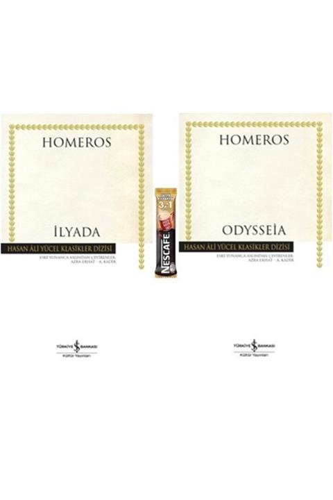 İş Bankası Kültür Odysseia - Ilyada / 2 Kitap Takım - Homeros - (kahve Hediye) - Yayınları
