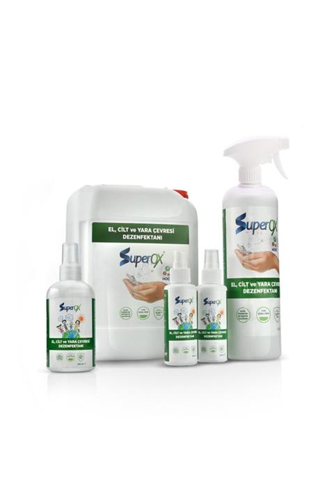 SuperOX El Ve Cilt Dezenfektanı Süper Paket ( 1 Adet 5 Lt , 1 Adet 1 Lt , 1 Adet 250 Ml , 2 Adet 100 Ml )