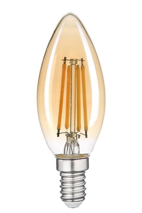 Heka Erd34 Düz Mum Edison Flamanlı Rustik Led Ampul 6 Watt
