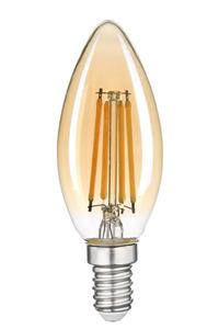 Heka Erd34 Düz Mum Edison Flamanlı Rustik Led Ampul 6 Watt