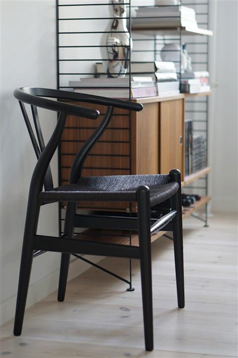 Sandalye Online Wishbone Ahşap Iskandinav Sandalye Siyah