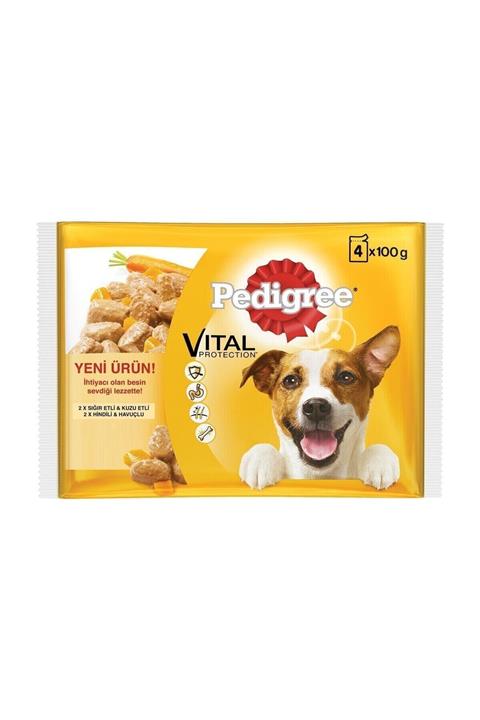 Pedigree Multipack Biftek&kuzu - Hindi&havuç Köpek Pouch 4x100 gr