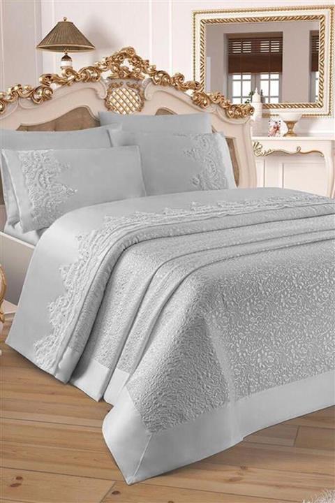 Çeyiz Diyarı Çeyizdiyarı Fransız Güpürlü Diana Pike Takımı Gri