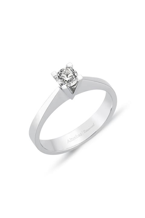 Altınbaş Kadın Beyaz Pırlanta Tektaş Yüzük 14 Ayar