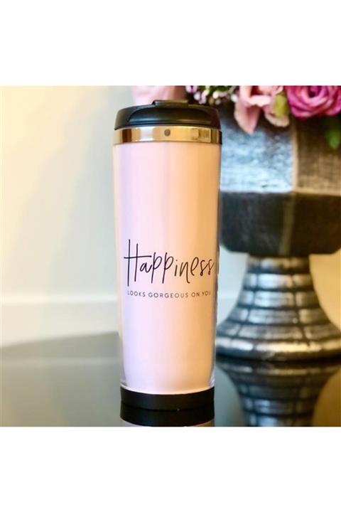 Revello Siyah Mutluluk Tasarımlı Mug Bardak 400 ml