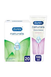 Durex Naturals Prezervatif Ekonomik Paket 20'lı + Naturals Ekstra Hassas Kayganlaştırıcı Jel 100ml