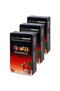 Fiesta Strawberry (cilekli) 12'li Ithal Prezervatif 3 Lü C-1588